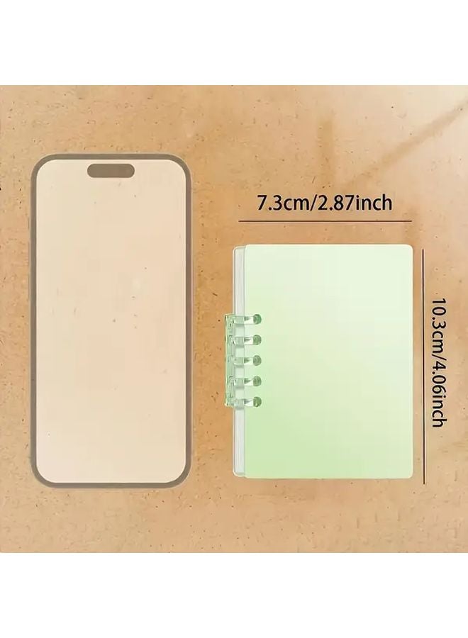 4 Pack A7 Spiral Notebooks Light Sugar Color Portable Pocket Size with Elastic Closure - Image 2
